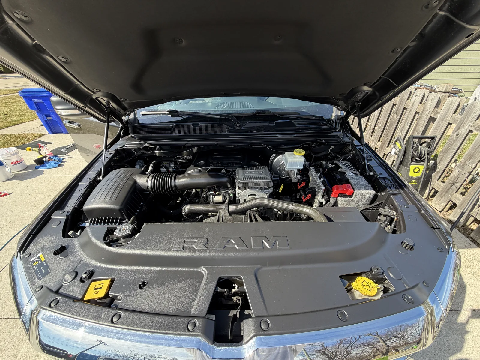Ram 1500 engine bay, after