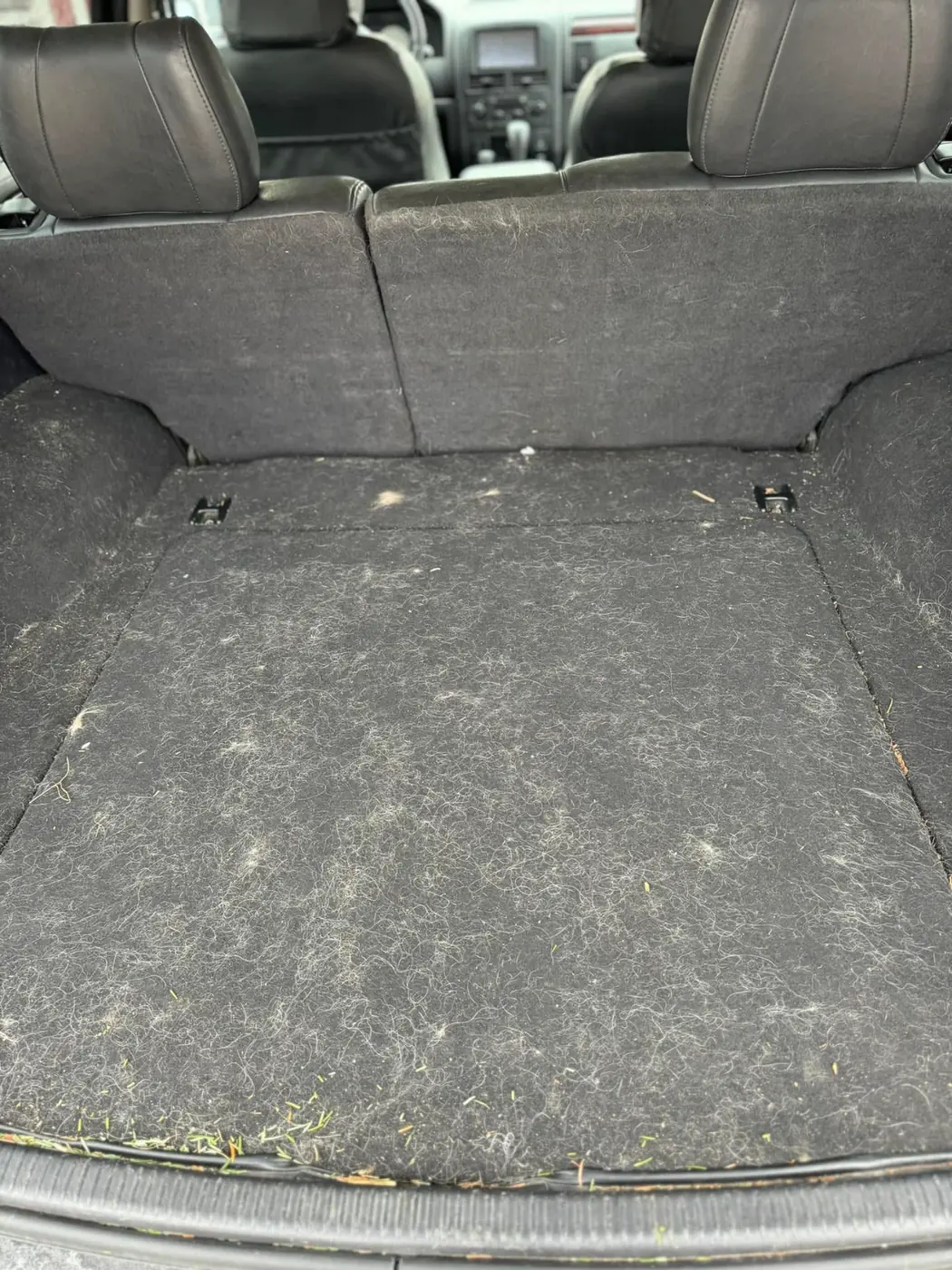 SUV trunk carpet, before